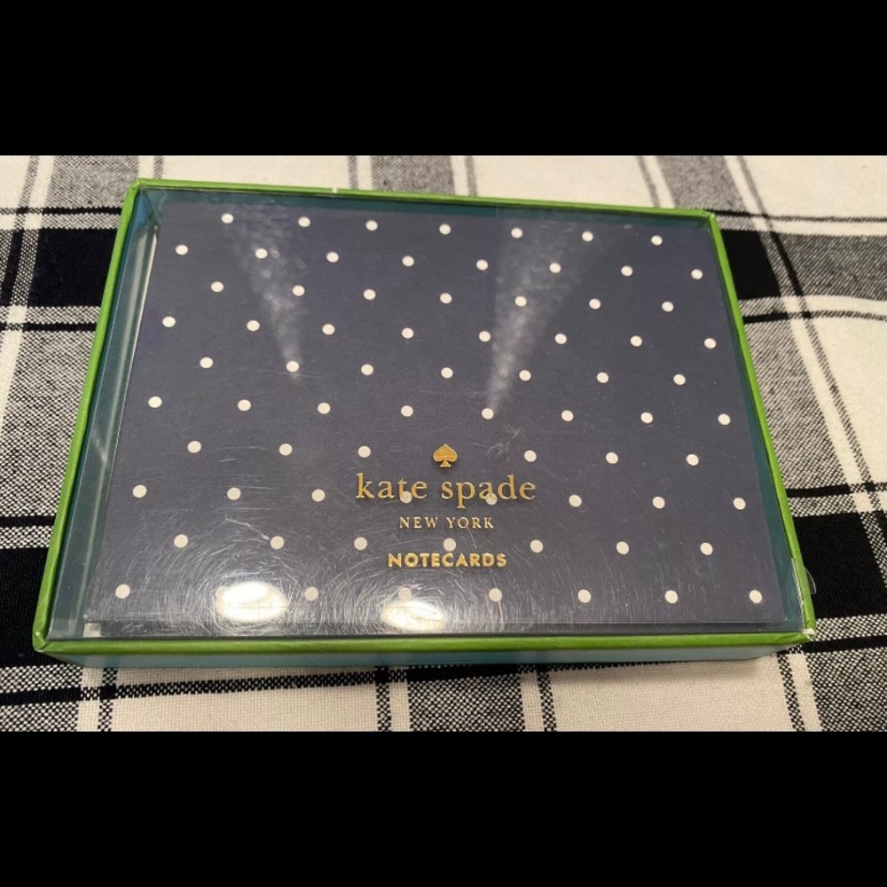 Kate Spade Navy Larabee Dot Set Of 8 Note Cards W/Envelopes